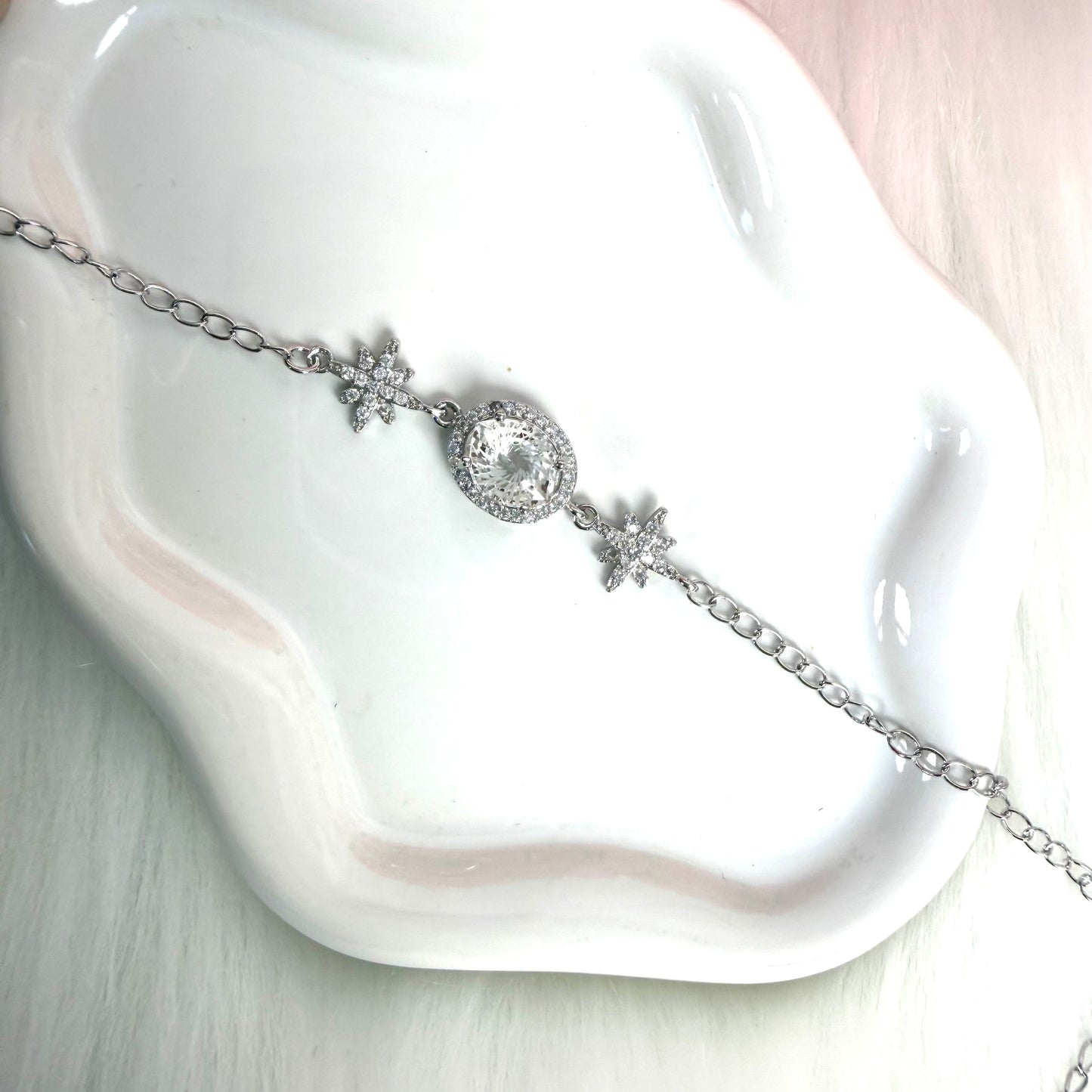【Copper Alloy 】 Clear Quartz Bracelet