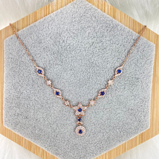 【S925】Rose Gold Sapphire Necklace
