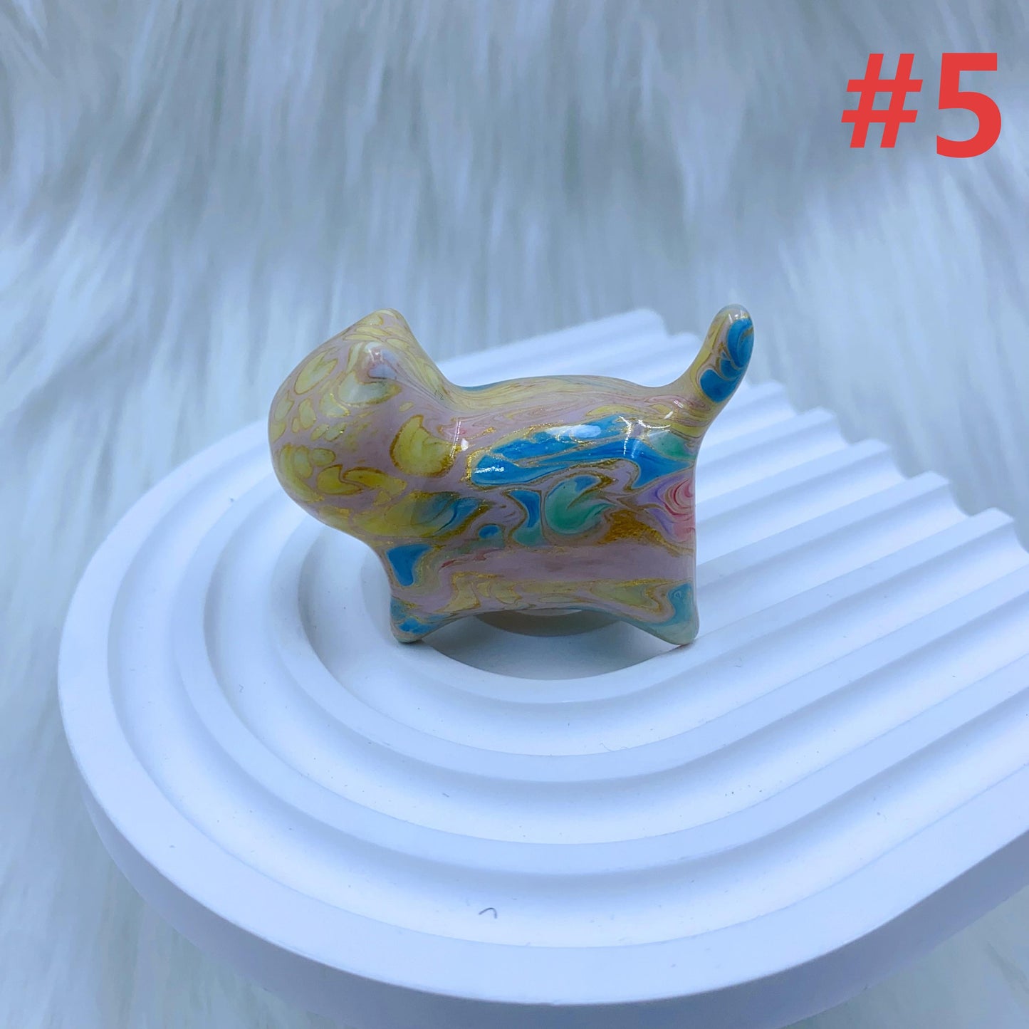 【Hand-painted】 Solid Sandalwood Lacquer Cat