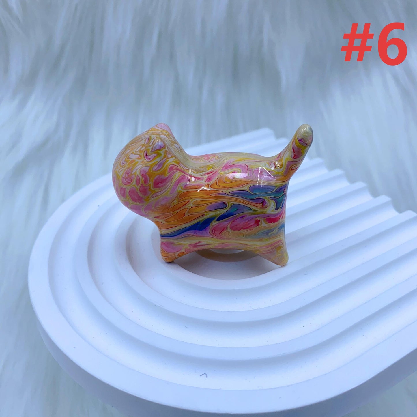 【Hand-painted】 Solid Sandalwood Lacquer Cat