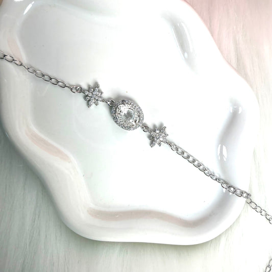 【Copper Alloy 】 Clear Quartz Bracelet