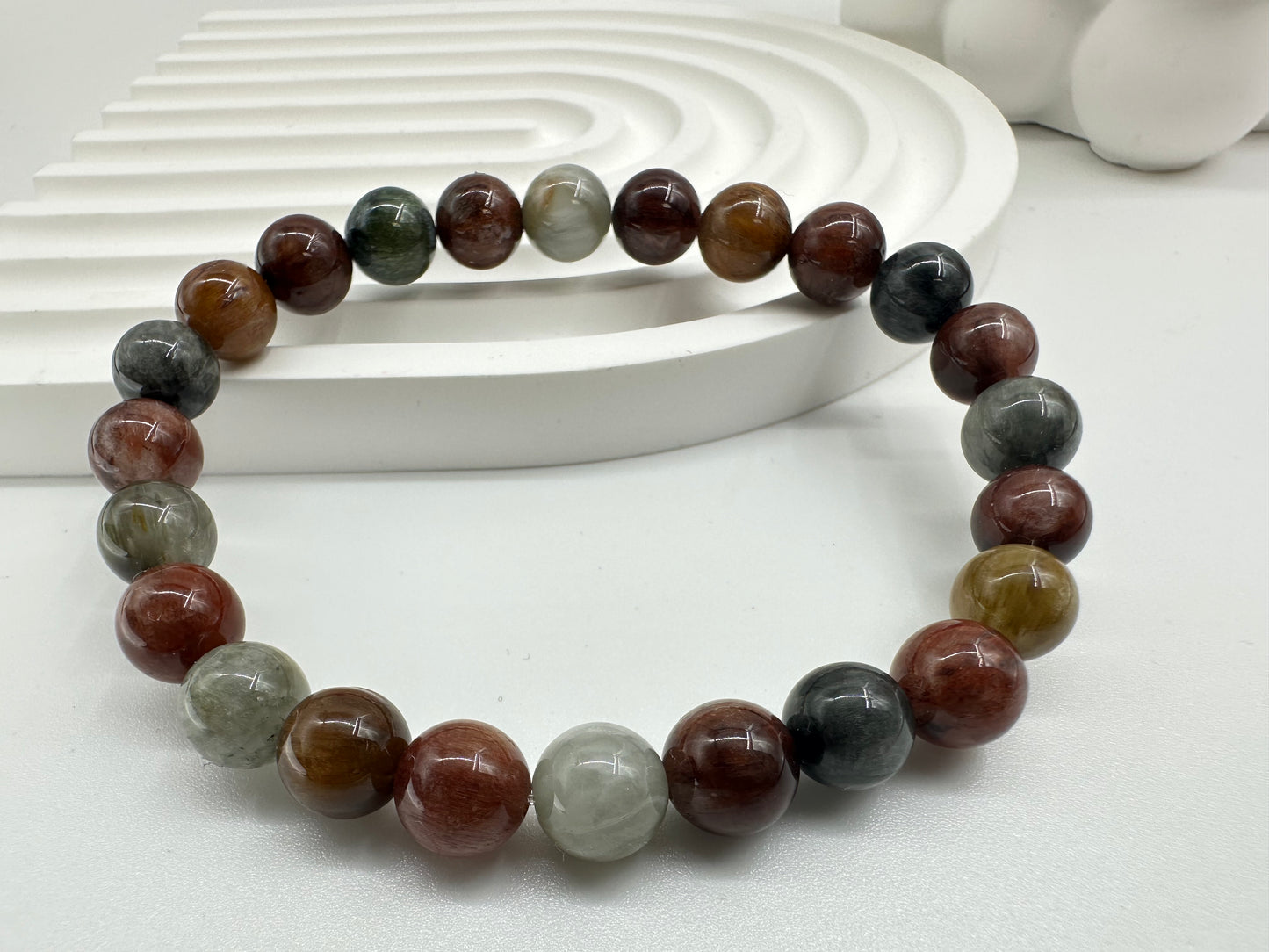 Rainbow Rabbit Hair Rutilated Bracelet